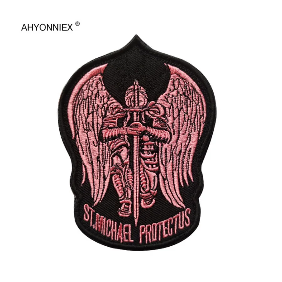 AHYONNIEX 1 Pc High Quality 3D Three-Dimensional Embroidery Armband Badge Flag ST.Michael Protectus Cloth Sticker Patch DIY