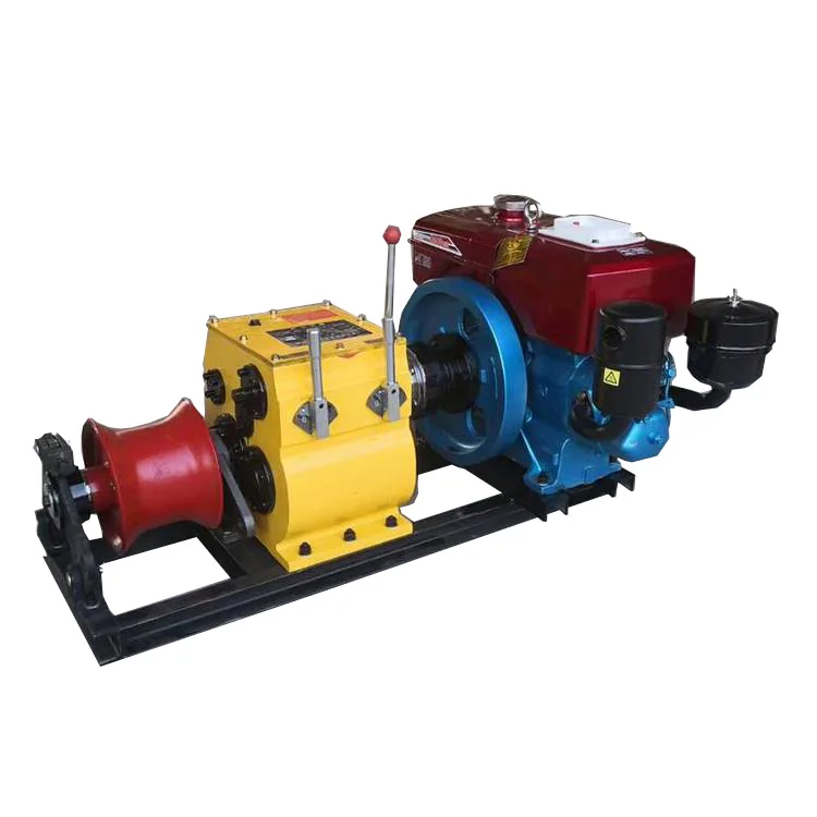 Gasoline Pay-off Tractor Single and Double Drum 3t Fast Winch, Electric  Grinder