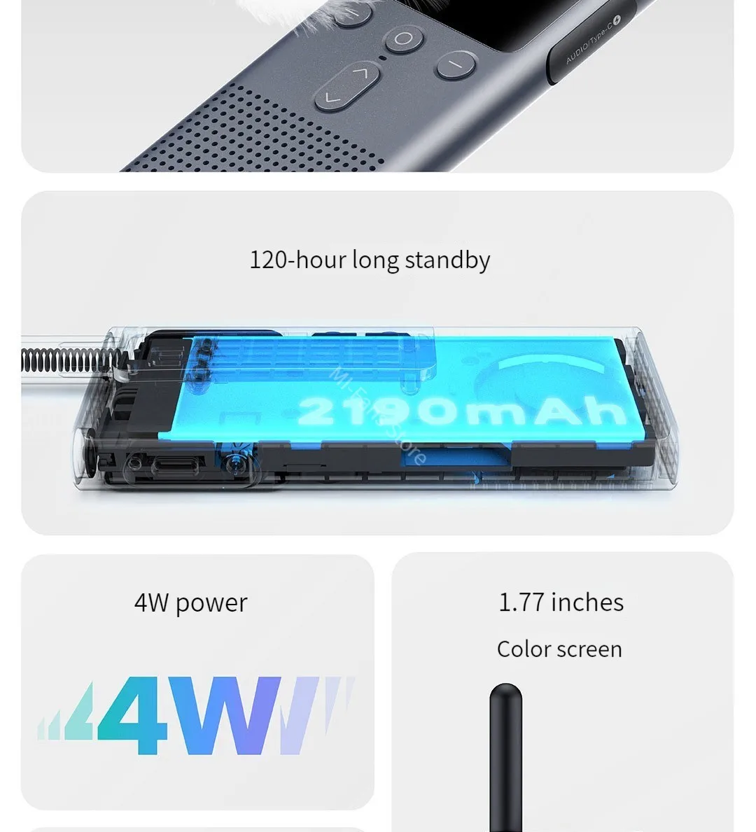 Walkie Talkie MIJIA 2S con Pantalla a Color de 1.77'', Potencia de 4W, 120 Horas de Autonomía, Modo Dual, Distancia de L