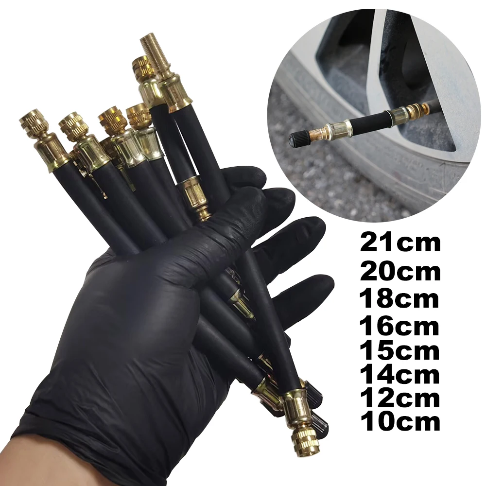 

50Pc 10cm ~ 21cm Flexible Rubber Tyre Valve Inflatable Rubber Hose Twin Wheel Lorry Van Bus Valve Stems Extensions Tube Adapter