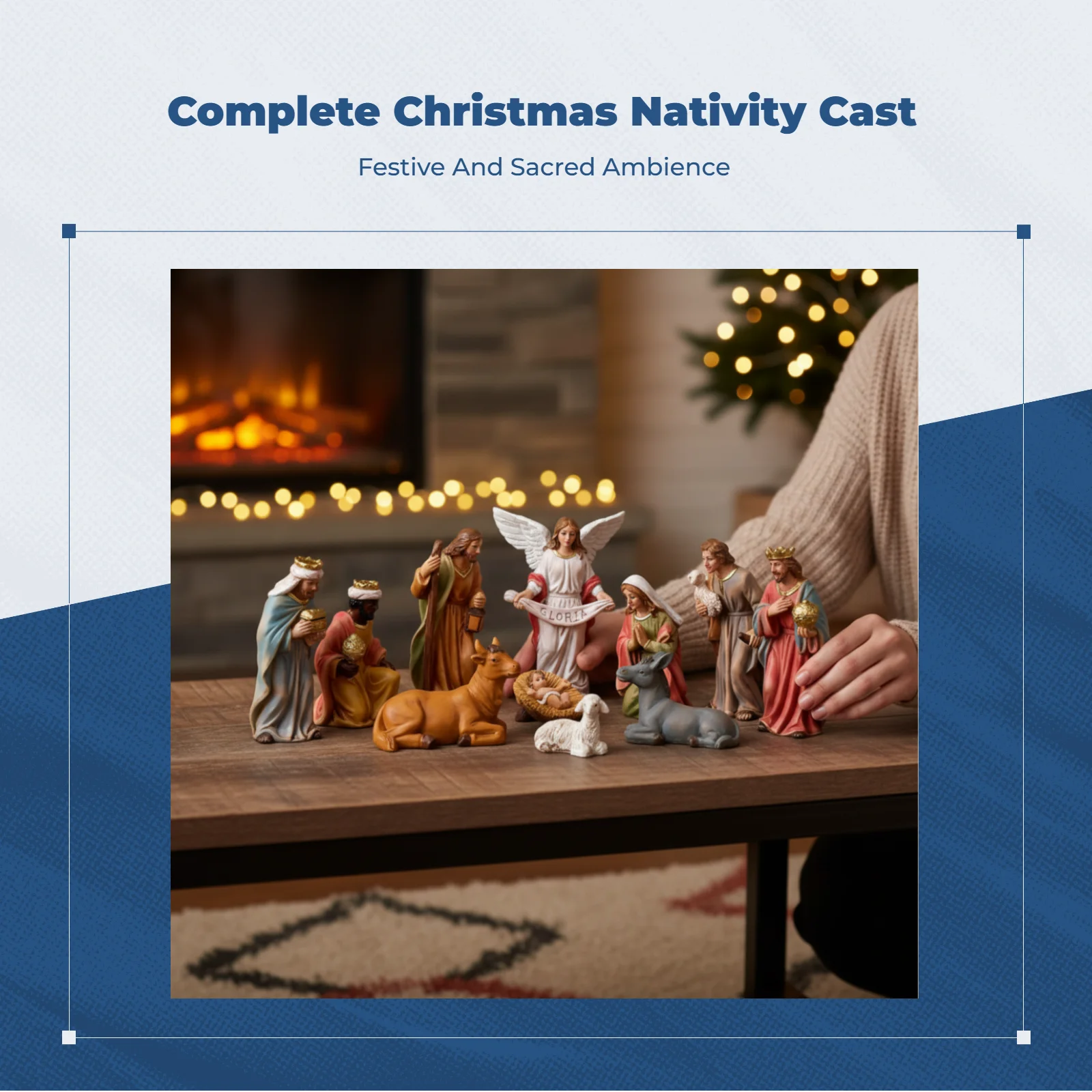 Christmas Nativity Scene Figurine Set Tabletop Display Holiday Decoration Collectible Quality Story Teaching Aid for Mantelpiece