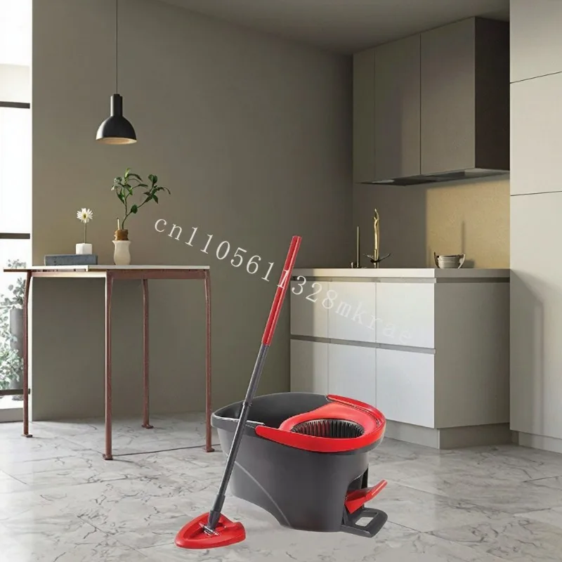 

New easy-to-screw 360-degree microfiber rotating mop bucket cleaning system household cleaning products flat household cleaning