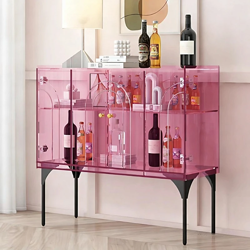 Acrylic sideboard, light luxury living room integrated wall-side tea cabinet, home bedroom sofa side cabinet, wine cabinet