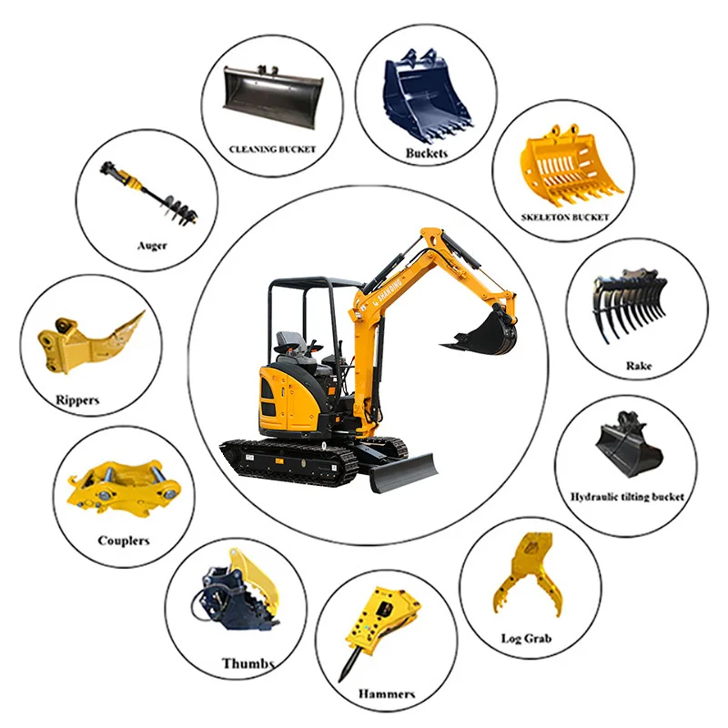 SD25U Hydraulic Rubber Mini Excavator Mini Escavadeira Agricola 2.5Ton Escavadora With Side Swing Function