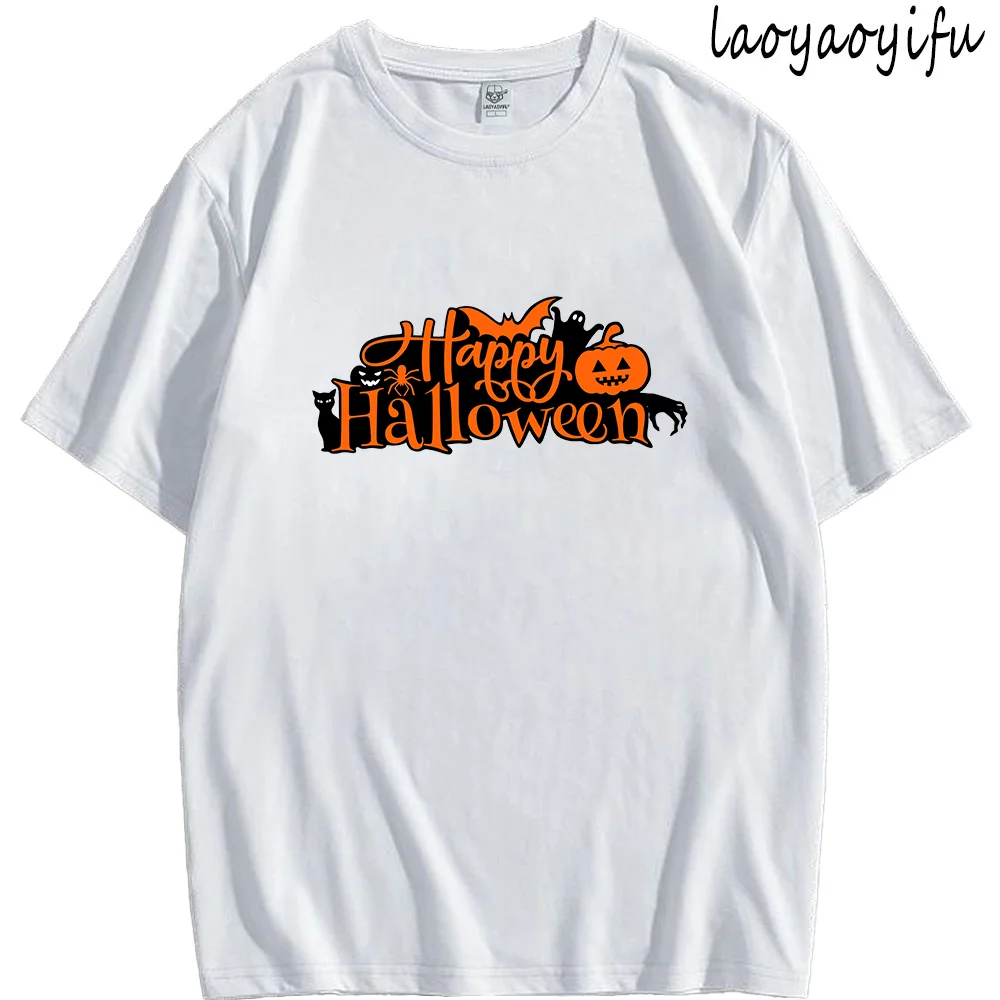 

Футболка для Хэллоуина, топы с принтом призрака, тыквы, животных, уличная одежда, винтажная Мужская футболка, женская одежда, хлопковая Футболка с графическим рисунком