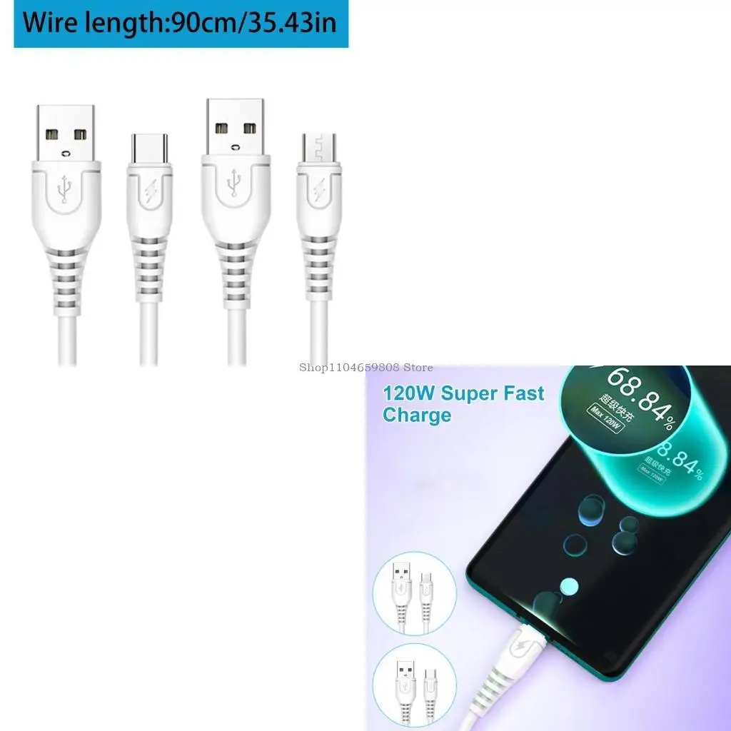 

6A Output 120W Super Fast Charging Data Cable for USB 5Pin Type C Phones Tablets