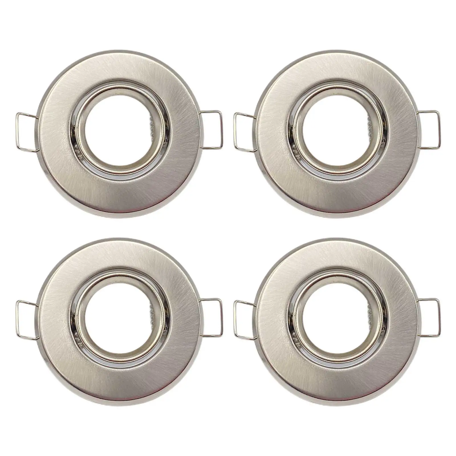4-Pack Brushed White Finish MR11 Light Kit with 50mm 60mm Hole Recessed GU4 Satin Face Down Light Fixture Shell Accessories