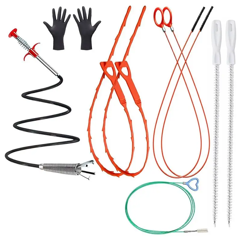 

Инструмент для прочистки канализации ABGH, 61-дюймовая стальная змеевидная трубка для удаления волос и засоров, для унитаза, кухонной раковины и ванной.