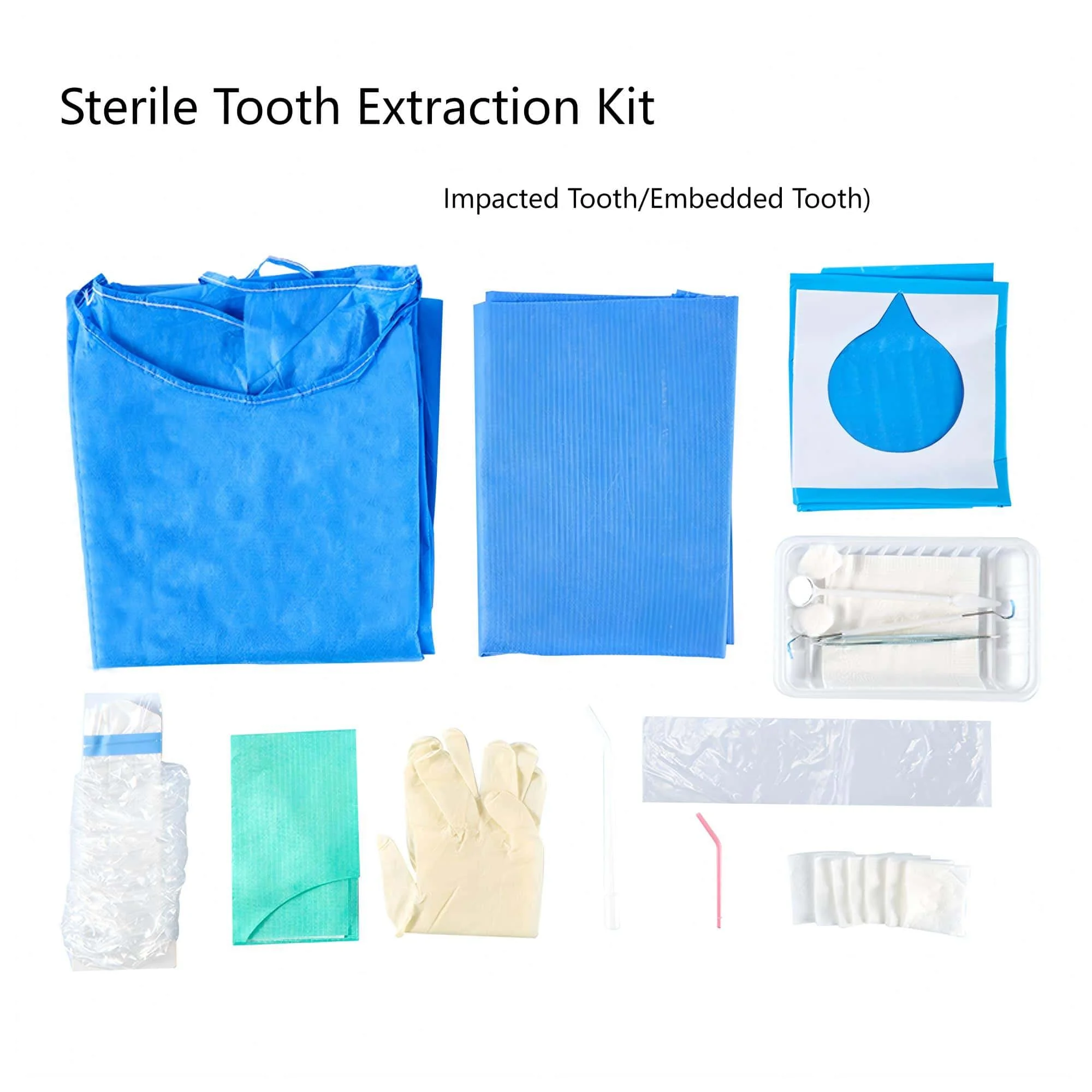 Jinglan Medical Disposable Oral Surgery Kit (Sterile Complex Tooth Extraction Kit) Type I (Drape)