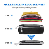 5 Pieces Travel Organizer Bag Set Clothes Compression Cubes For Plane Travel Essentials Storage Bags Suitcase Mesh Packing Cubes 5