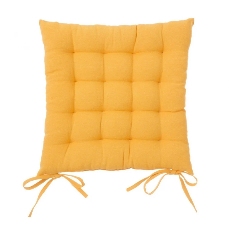 Modern 40x40 chair cushion yellow cotton/polyester cushion for Iris room 48163