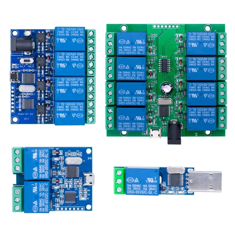 USB Relay Module CH340 USB Intelligent Control Switch 10A 250VAC 30VDC Over-Currentelay LCUS-1/LCUS-2 /LCUS-4/LCUS-8 Smart Home