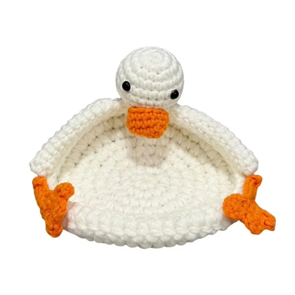 

Portable Heat-resistant Duck Crochet Coasters Non-slip Handmade Animal Cup Mat Insulated Absorbent Woven Water Cup Pad Home