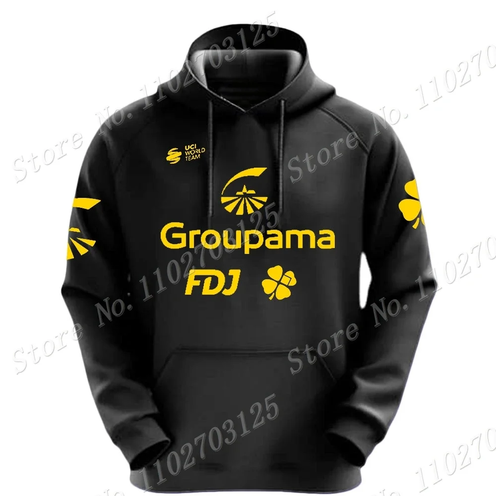 2024 Dark Blue FDJ Team Hoodie France Men Casual Sweatshirt Autumn Winter Hoodies Cycling Clothing Hoody Streetwear Sportswear image 3
