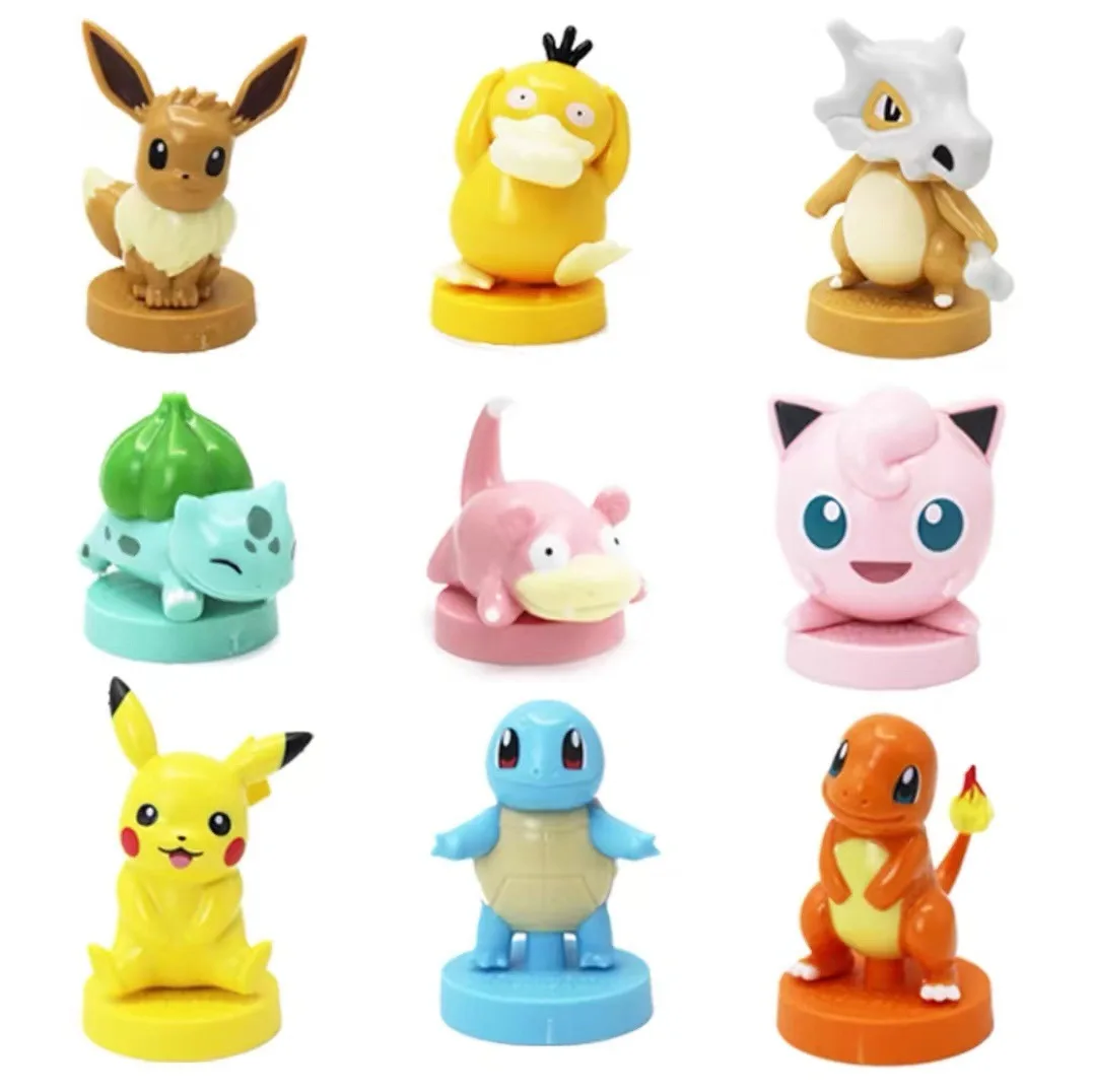 Pokemon Stamp Toy Figuras, Decorar, Pikachu, Psyduck, Bulbasaur, Jigglypuff, Eevee, Gengar, Karaka, Squirtle