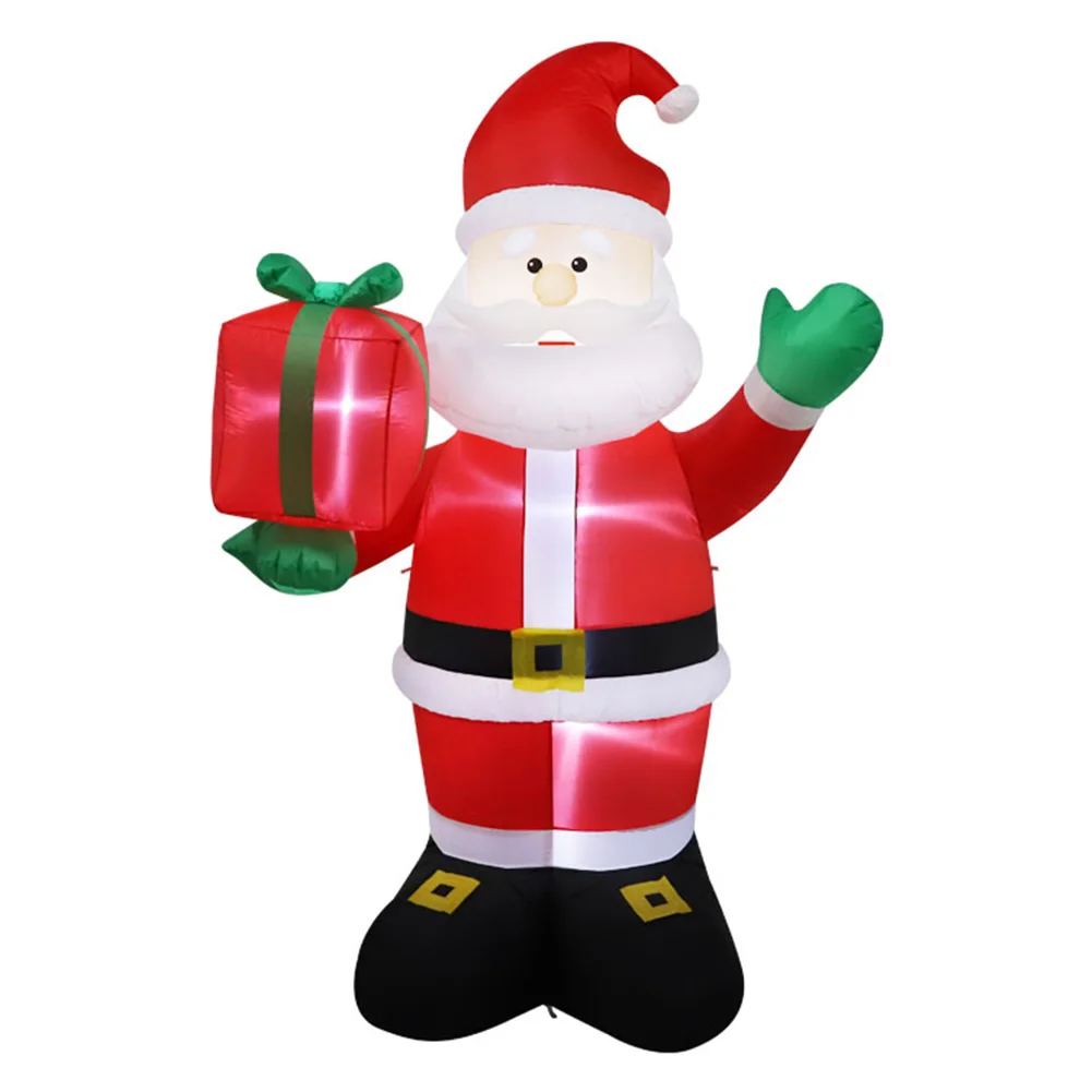 

2.4M Airblow Inflatable Santa Claus Built-in LED Light Inflatable Xmas Santa Claus with Gift Bag for Yard Garden Lawn Home Party