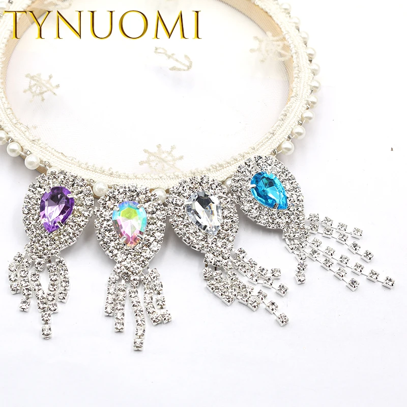 TYNUOMI5PCS69 * 27MM Alloy Octopus Double Row Rhinestone Inlaid With Water Droplets Acrylic For Bow Hair Accessories, Clothing,