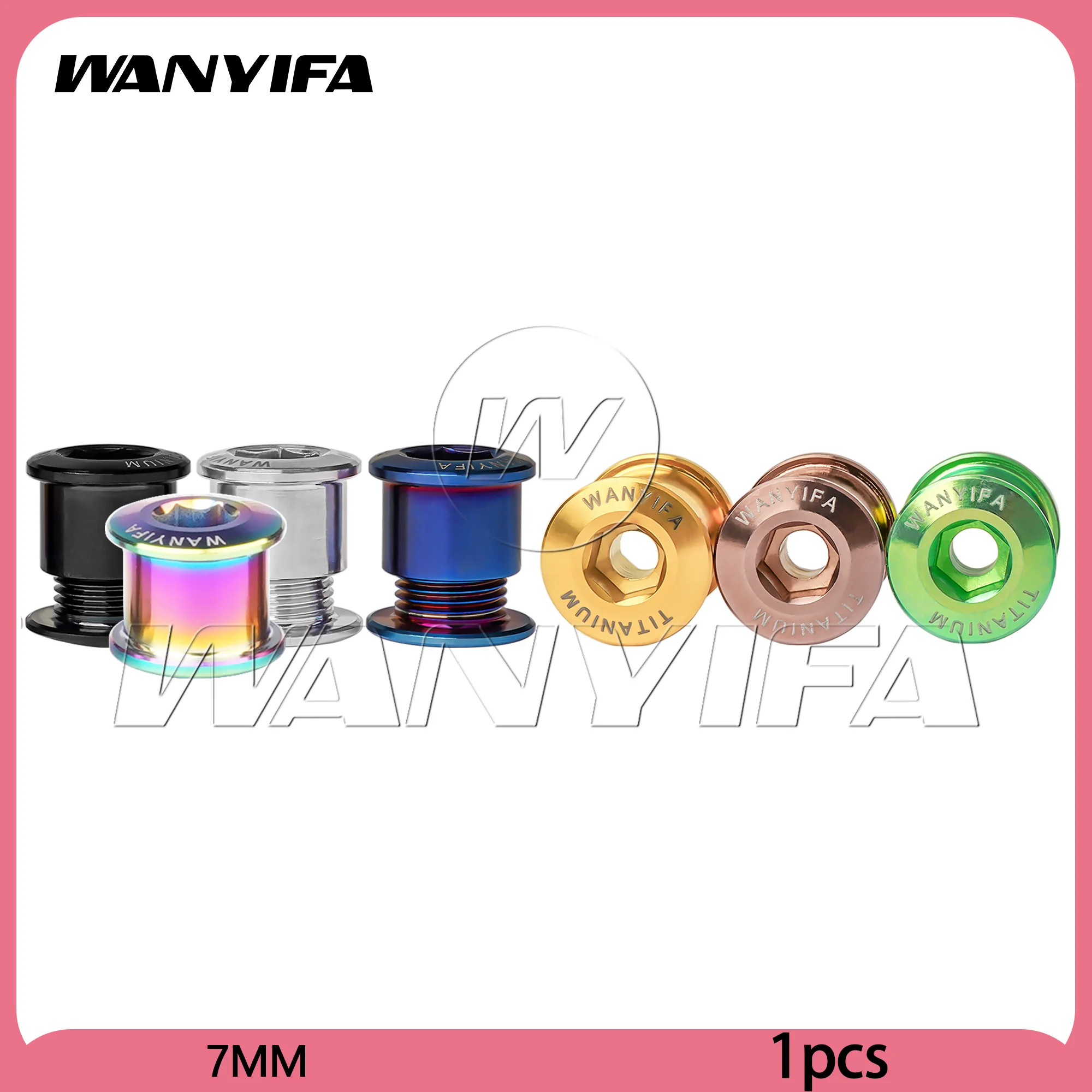 

Wanyifa Titanium Bolt 7MM Bicycle Chainring Disc Pair Locking Screws Crank Sets for Road MTB Bike Chain Wheel Parts