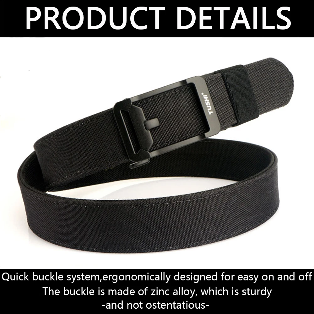 TUSHI New Military Gun Belt for Men Nylon Metal Automatic Buckle Police Duty Belt Tactical Outdoor Girdle IPSC Accessories