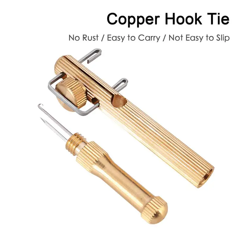 Hook Tyer For Fishing Fishing Line Hook Knot Tying Tool Copper Durable Fishing Detacher Knotting Tool Hook Remover For Anglers