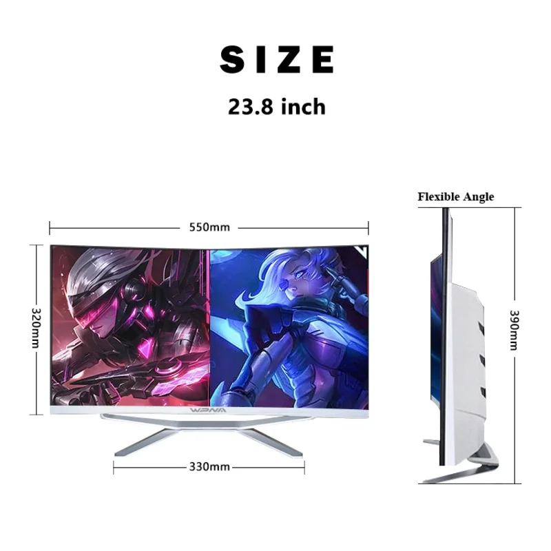 24 "27'' All In One Pc Core I7 I5 I3 8gb Ram 256gb Ssd + 500gb Hdd 1920*1080p Hd Led Curva Schermo Monoblocco Computer