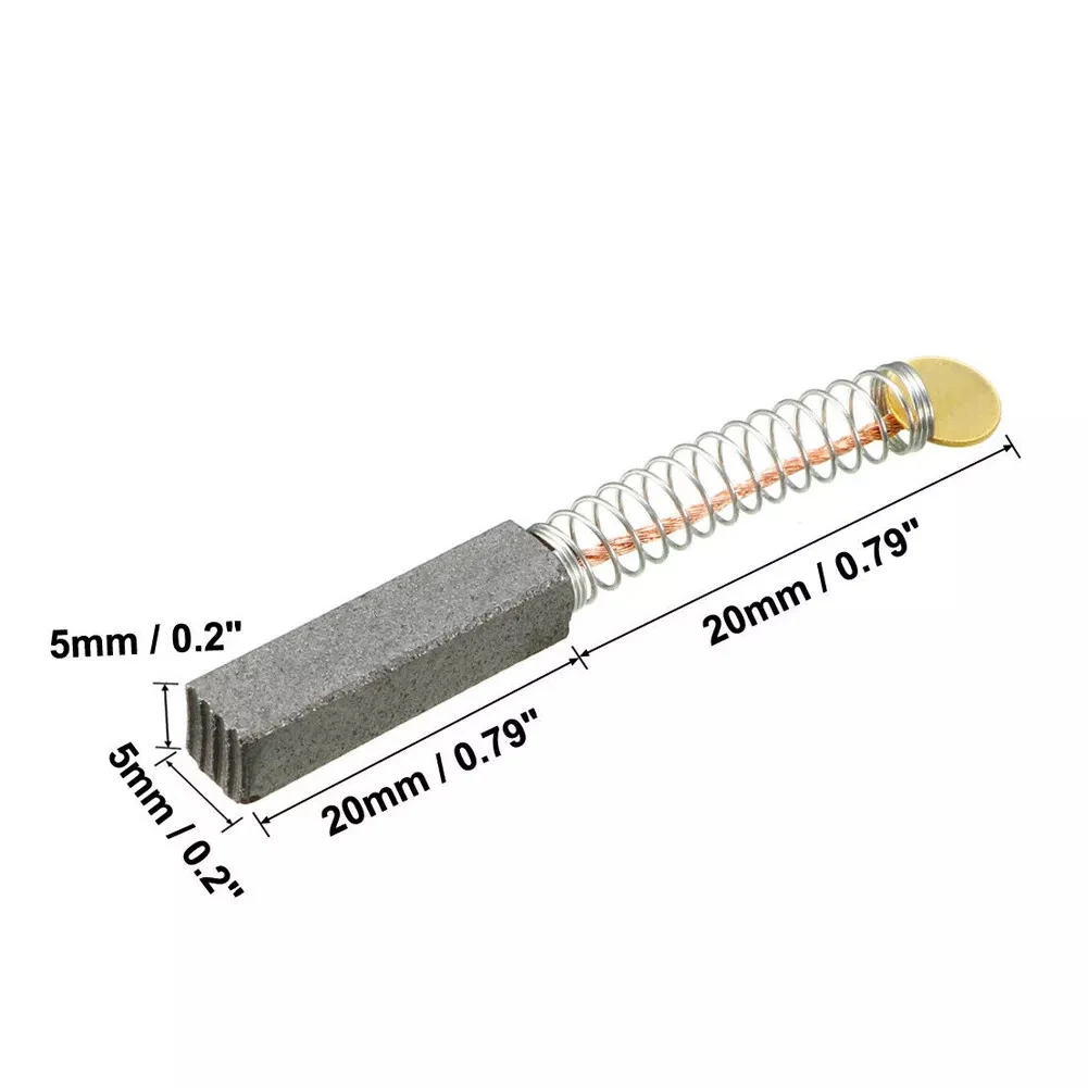 10 Pcs/Set Carbon Brushes For Electric Motors 20mm×5mm×5mm Replacement Part  20 Mm Spring Length Hammer Drills Power Tool Parts