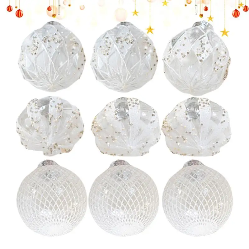 

White Christmas Ball Ornaments 9X Shatterproof White Christmas Tree Ornaments Set 3.15 Inches Delicate Christmas Tree Baubles