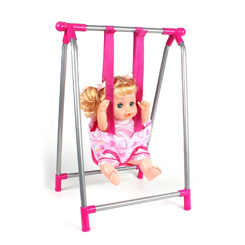 Ensemble de poussette de simulation de beurre rose pour bébé, jouets de jeu de simulation, chaises à bascule, lit balançoire, chaise à manger, accessoires de maison