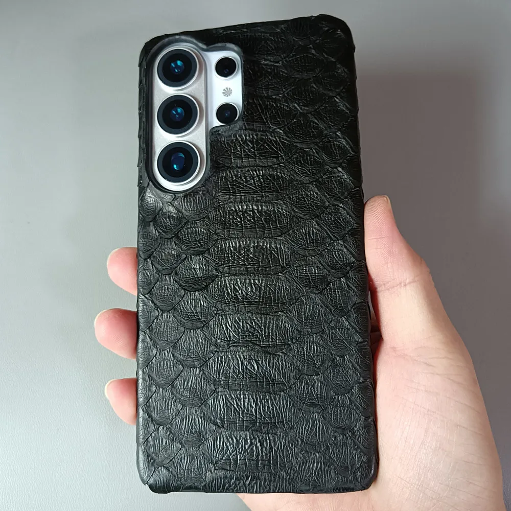 Handmade Genuine Python Leather Case for Samsung Galaxy S26 Ultra S25Ultra Real Natural Snakeskin Hard Shockproof Back Cover