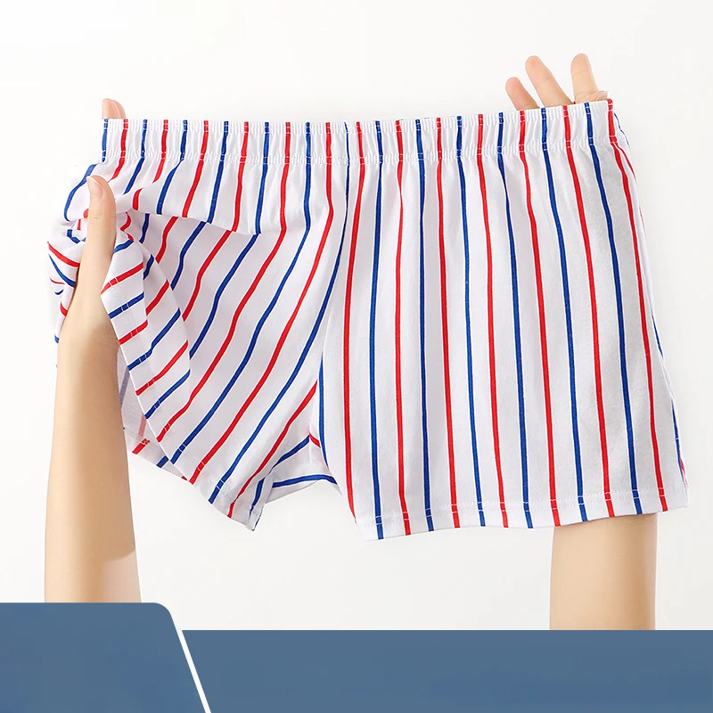 

Mens Aro Pants Striped Printed Underwear Thin Loose Large Size Boxers Breathable Pajamas Bulge Pouch Boxer Knickers Calzoncillo
