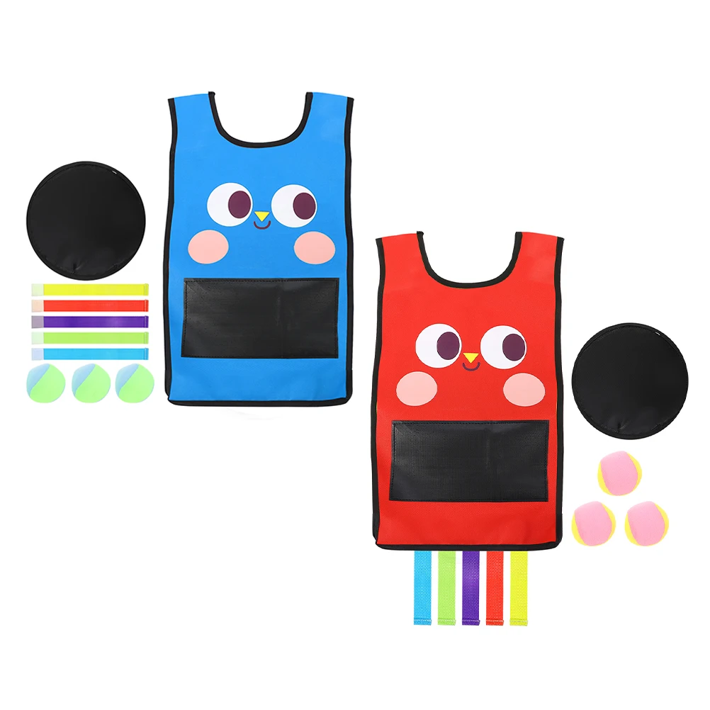 2 sets kleverig spel buitenkostuum spelen speelgoedgroep vest bal kinderdoek voor