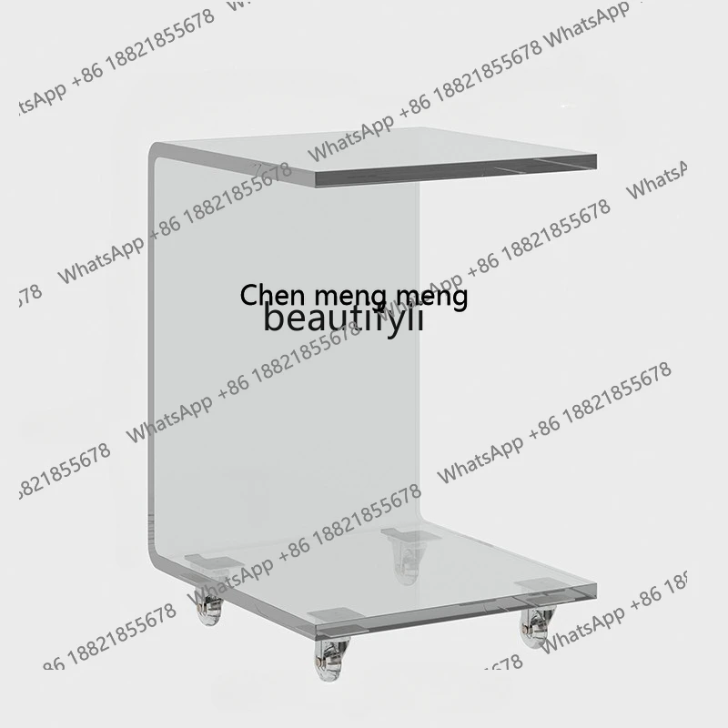 

X Fanshi Acrylic Nordic Modern Minimalistic Multi-Functional Removable Transparent Coffee Table Cart Sofa Side Table furniture