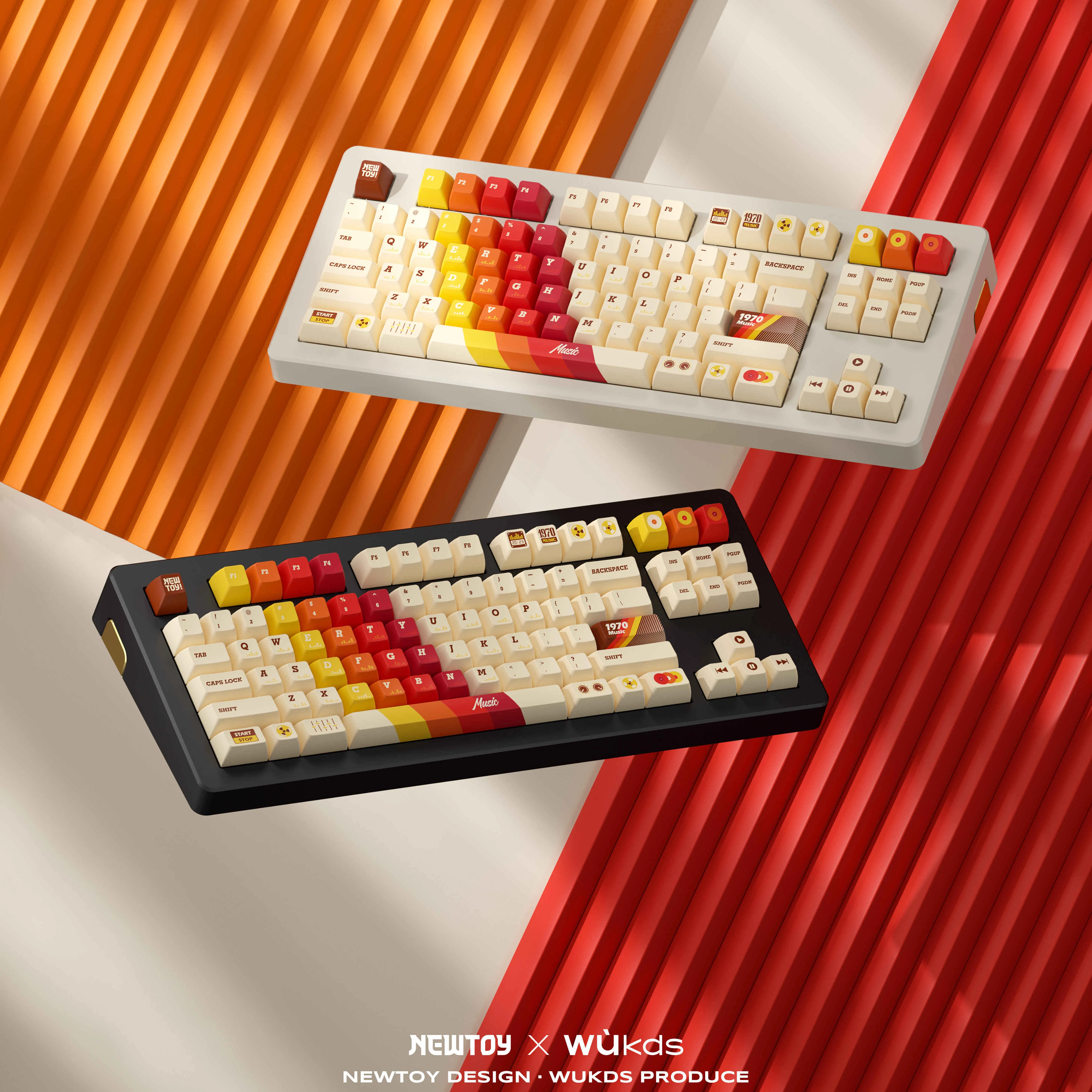 

1970 Original Retro Keycaps 172 Keys KCA Profile PBT 5-sided Thermal Sublimation Gaming Mechanical Keyboard Accessories Gifts