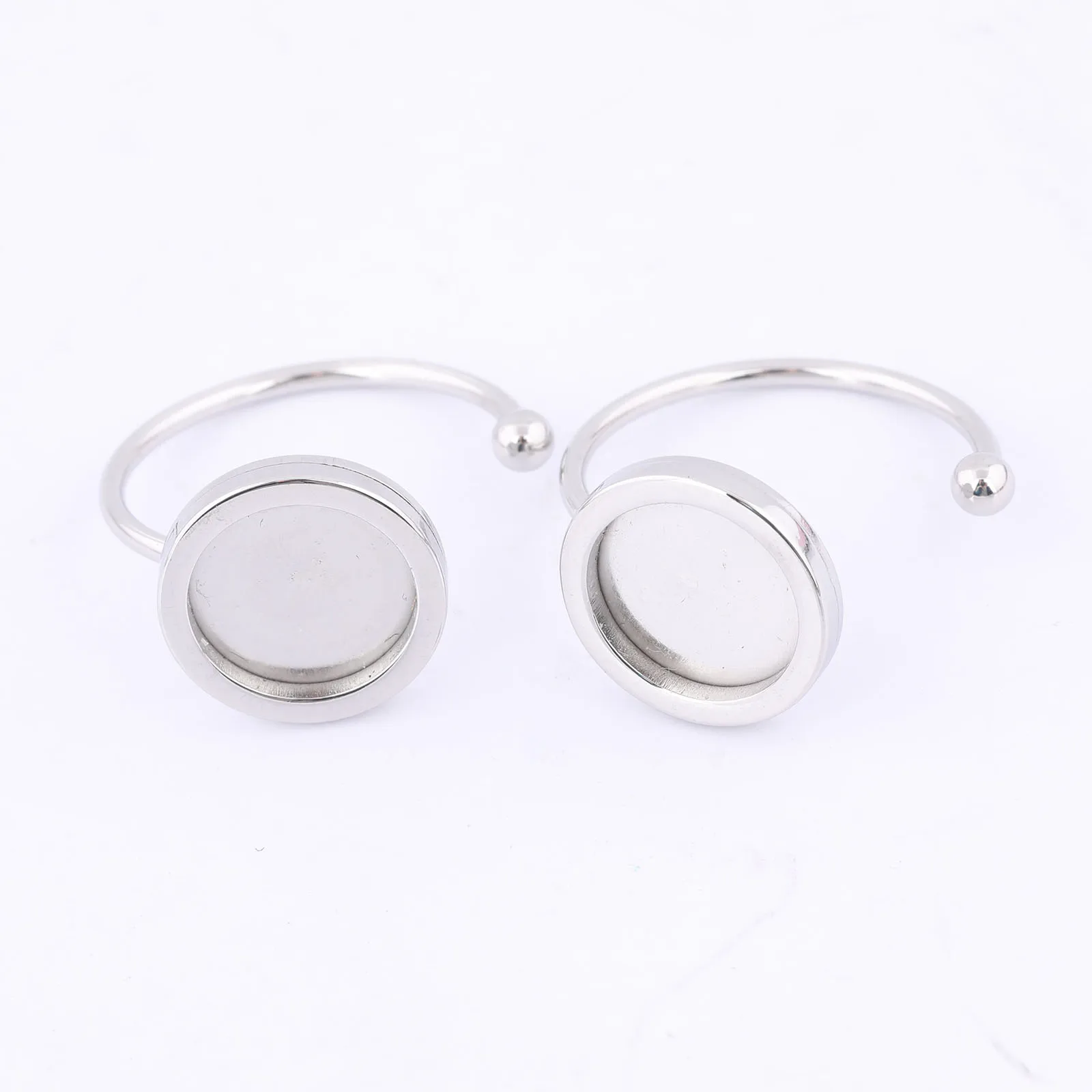 10pcs stainless steel fit 10mm cabochon ring base blanks diy fingerring bezel settings for jewelr making supplies