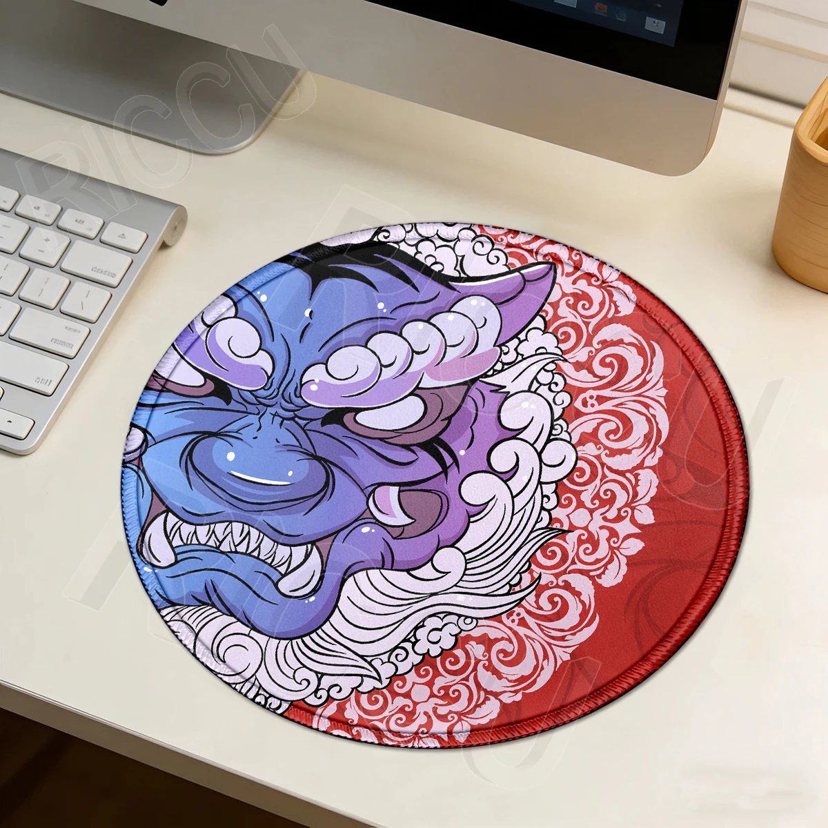 E-sports Tiger Cool XS Mouse Pad Round Gaming Laptop Mousepad Gamer Carpet Keyboard Mats Desk Accessories Anime Round Mouse Pads