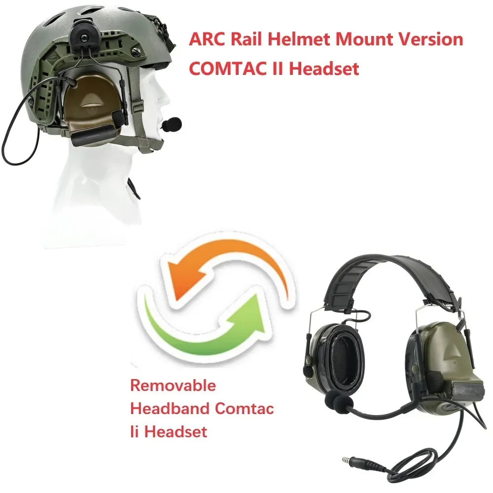 Imagem -05 - Tac-sky Comtac ii Bandana Removível Proteção Auditiva Tiro Earmuffs Tático Walkie Talkie Airsoft Comtac Fones de Ouvido ts