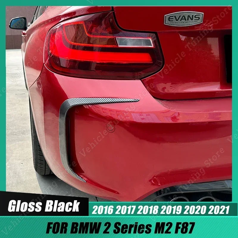 

For BMW 2 Series M2 F87 Car Rear Bumper Lip Splitter Side Air Vent Wind Knife Spolier Guard Stickers Accessories ABS 2016-2021