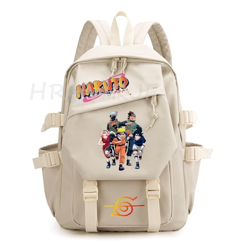 Anime Uzumaki Naruto Uchiha Sasuke Backpack Cosplay Simple solid color School Bags Travel suitable for commuting, school, work