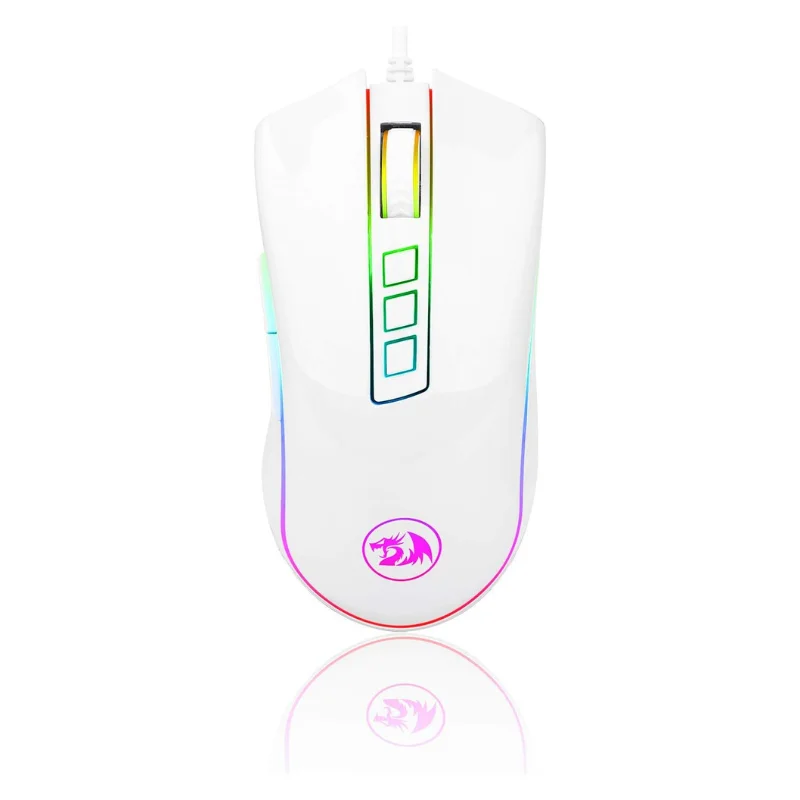 Redragon M711 Cobra Gaming Mouse 16.8 Million RGB 10,000 DPI 7 Programmable Buttons, White