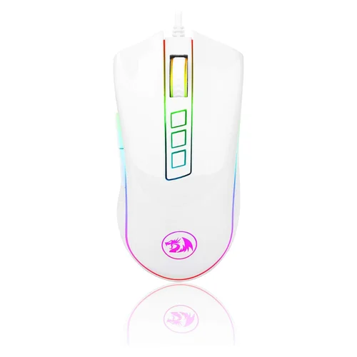 Redragon M711 Cobra Gaming Mouse 16,8 Millones RGB 10.000 DPI 7 Botones Programables, Blanco