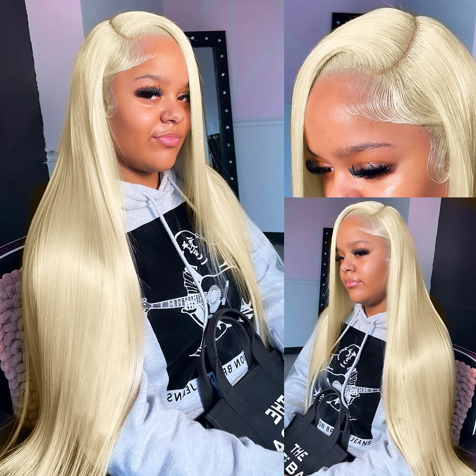 250 Density 613 Honey Blonde Bone Straight 28 30 Inch Lace Front Human Hair Wigs For Women 13x6 HD Transparent Frontal Wig