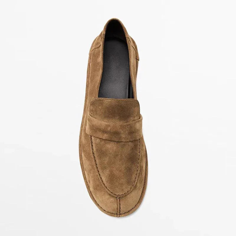 Loafers Woman Round Toe Slip-on Casual Flat Shoes Genuine Leather Daily Walking Shoes Women Zapatos Mujer Mary Janes Shoe Women image 6
