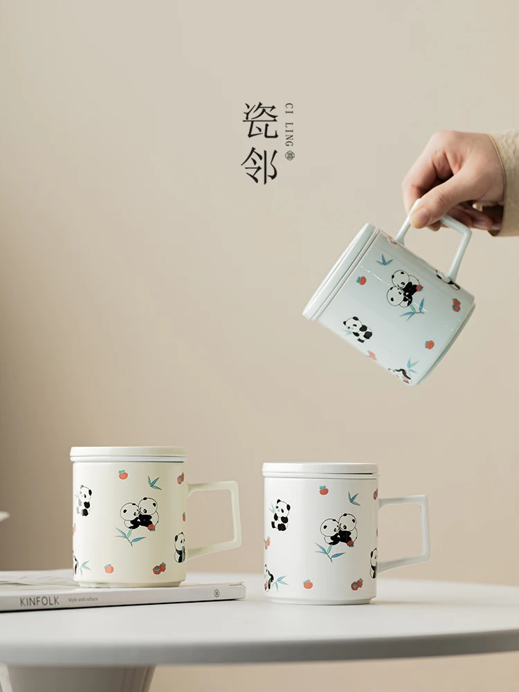 

Creative Cerc Panda Mug Tea Brewing Cup Office Home Use Gift Tea Water Separation Cup Small Fre Sle 300ml Capaci