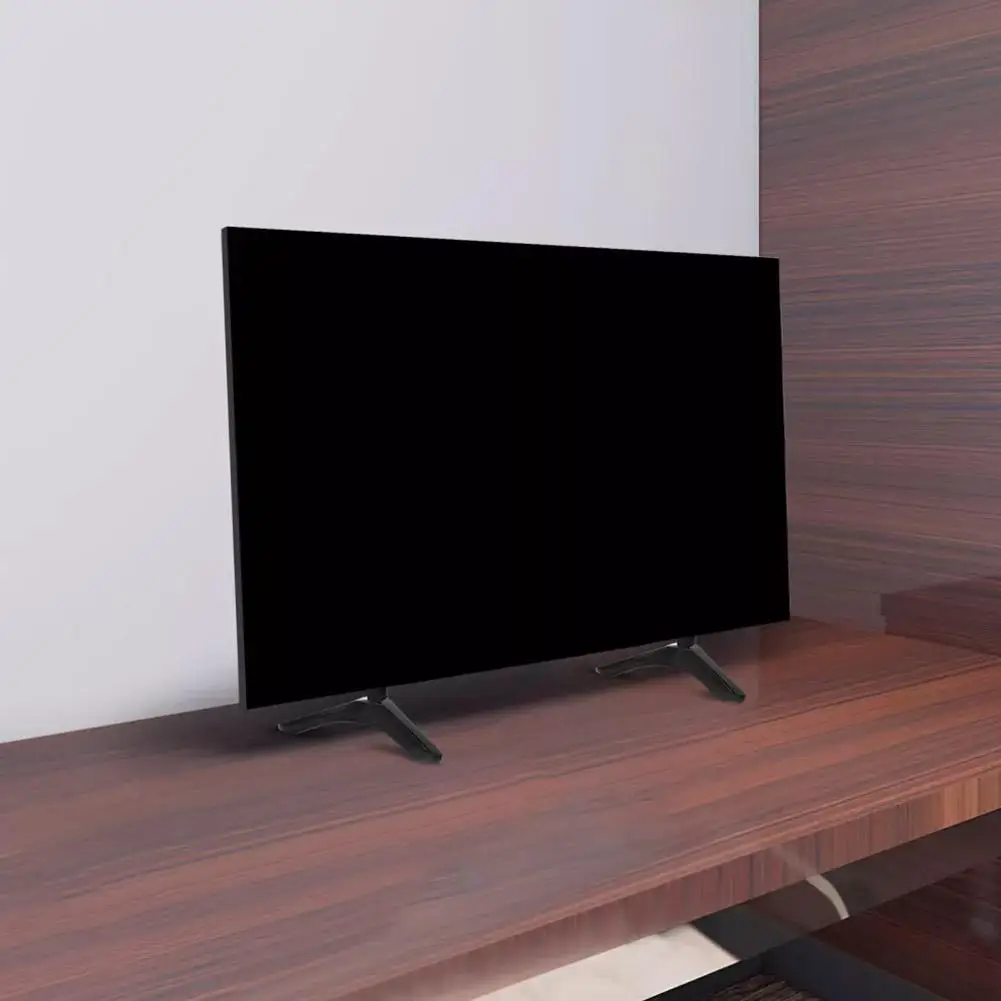 حامل تلفزيون على الطاولة لشاشة LCD LED بلازما مسطحة، حامل أرجل تلفزيون، قاعدة تلفزيون قابلة للتعديل، لا يتطلب ثقب ثلاثي القوائم