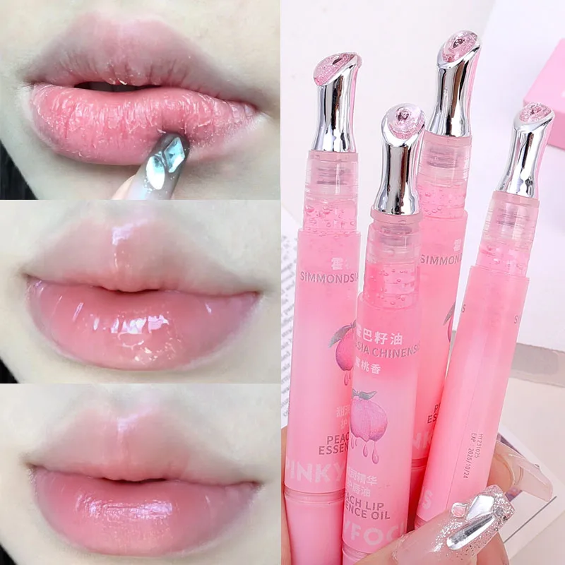 Moisturizing Peach Lip Oil Stick Instant Volume Roll-on Transparent Lip Balm Lasting Hydrating Lips Serum Women Lips Care Makeup