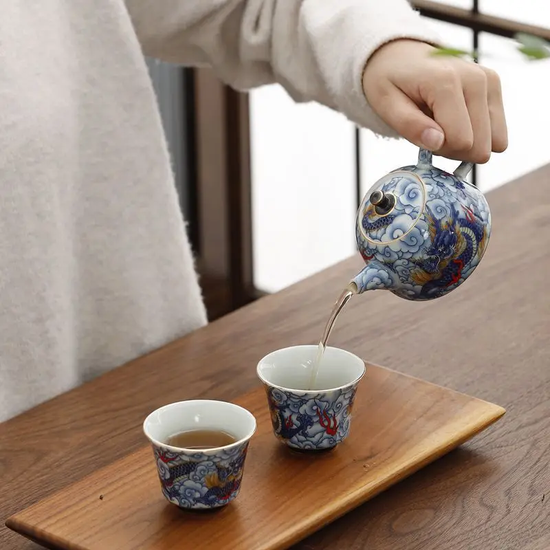 Xianglong One Pot Two Cup Tea Set Ceramic Teapot Three Talents Gaiwan Master Cup Company Business Gift