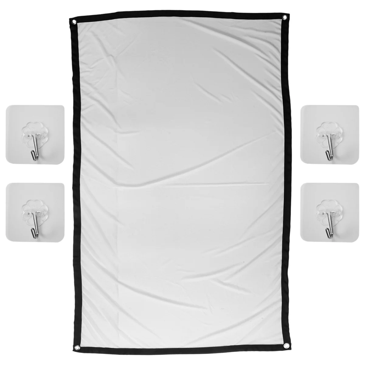 Écran de projection portable pour cinéma maison en plein air, HD, blanc, pliable, anti-pli, 60"