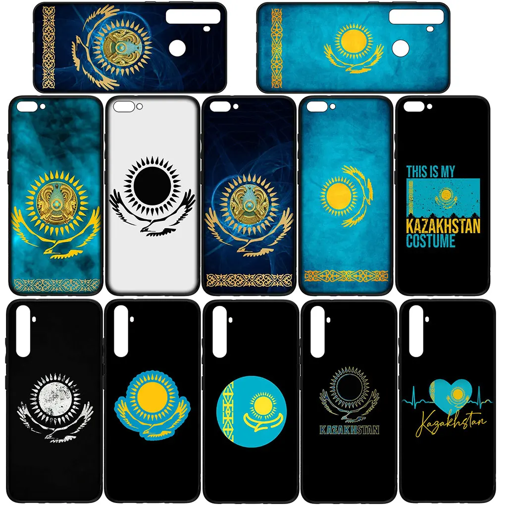 Kazakhstan Flag Soft Cover for Samsung Galaxy S24 S23 Fe Ultra A55 A35 A24 A15 A05 M55 M15 Plus A02 S7 Phone Case