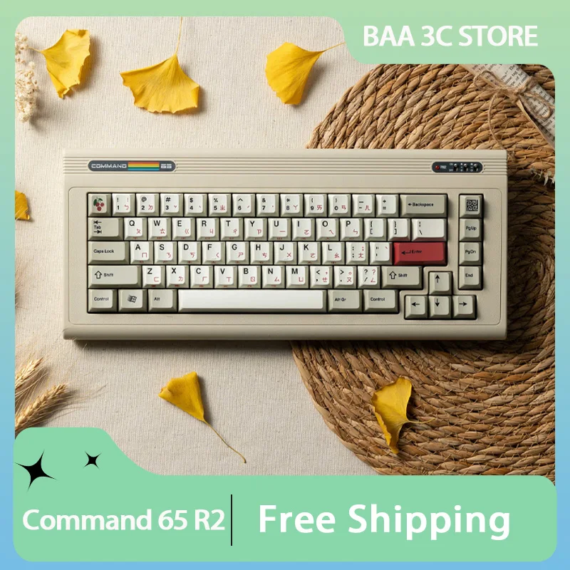 

Command 65 R2 Mechanical Keyboard Kit Tri-mode Hot Swap Buzzer Gasket Custom 65% Retro Office Gaming Keyboard Kit PC Laptop