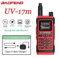 Baofeng-Radio bidireccional UV-17M, Walkie Talkie antiinterferencias de largo alcance, frecuencia de copia, FM/AM, carga tipo C, UV 5R